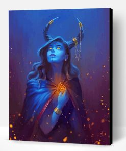 Fantasy Blue Gold Girl Paint By Number