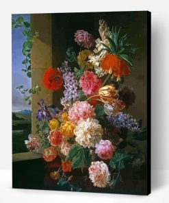 Flowers Before A Window Jan Frans Van Dael Paint By Number