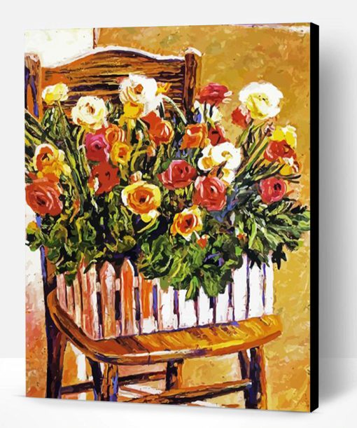 Flowers On Chair Paint By Number