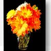 Flowers In Vase With Black Background Paint By Number