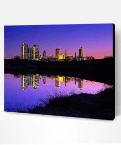 Fort Worth Skyline Reflection Paint By Numbers