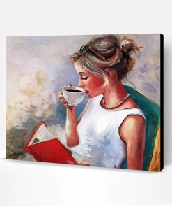 Girl Drinking Coffee Paint By Number