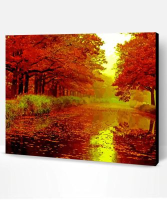 Golden October Landscape Paint By Number