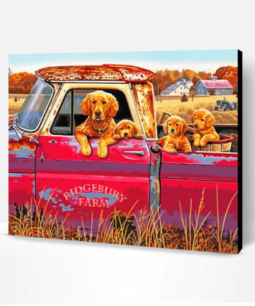 Golden Retriever Ride In Truck Art Paint By Number