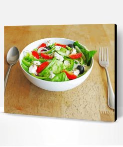 Greek Salad in Bowl Paint By Numbers