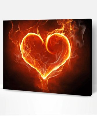 Heart On Fire Paint By Numbers