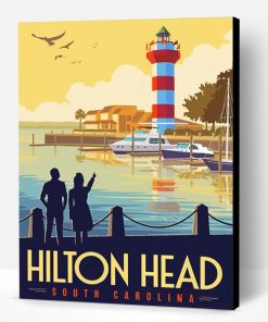 Hilton Head SC Poster Paint By Number