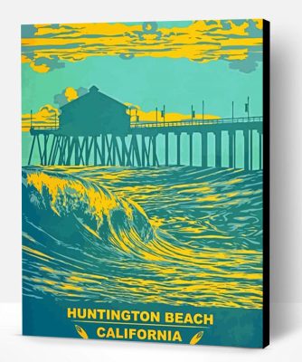 Huntington Beach Poster Paint By Numbers