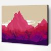 Illustration Pink Mountains Paint By Number