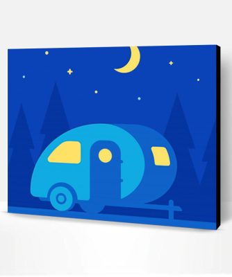 Illustration Teardrop Camper Paint By Number