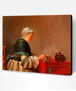 Lady Having Tea Paint By Number