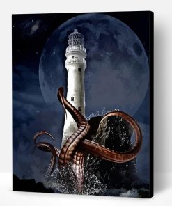 Lighthouse And Octopus Paint By Number