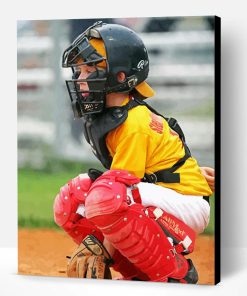 Little Boy Playing Baseball Paint By Number