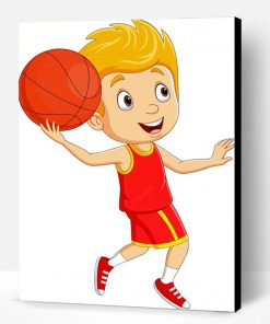 Little Boy With Basketball Paint By Number