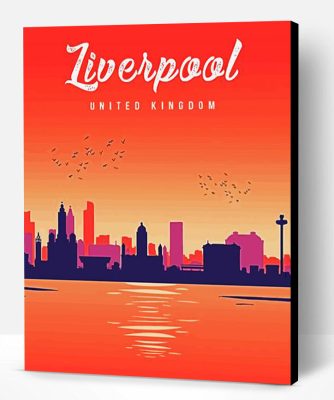 Liverpool Skyline UK Poster Paint By Numbers