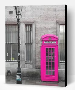 London Pink Phone Booth Paint By Numbers