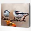 Long Tailed Tits Birds On a Branch Paint By Numbers