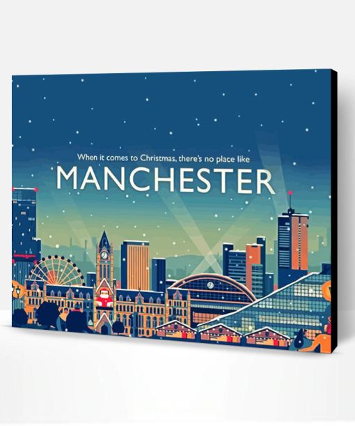 Manchester Skyline Illustration Paint By Number