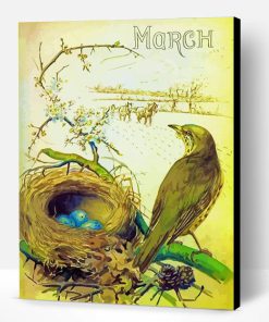 March Bird By Edith Holden Paint By Number