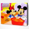 Mickey And Minnie Eating Paint By Numbers