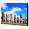 Moai Statues in Easter Island Paint By Numbers