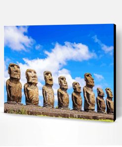 Moai Statues in Easter Island Paint By Numbers