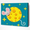 Mouse Eating Cheese Moon Paint By Number