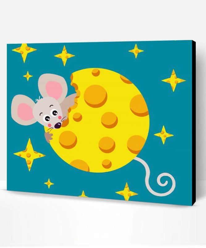 Mouse Eating Cheese Moon Paint By Number
