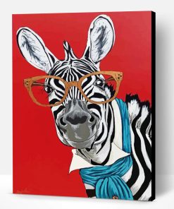 Mr Zebra With Glasses Paint By Numbers
