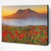 Mt St Helens With Red Poppies Paint By Number