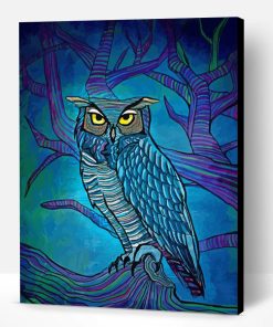 Mystic Blue Owl Art Paint By Numbers