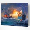 Naval Battle Warships Art Paint By Number