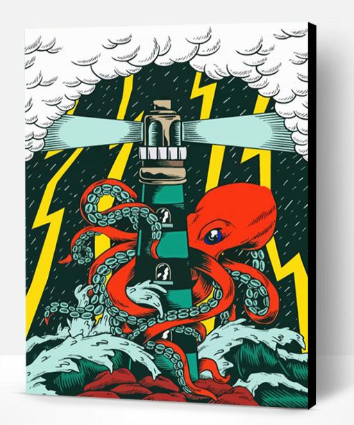 Octopus And Lighthouse Paint By Numbers