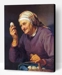 Old Lady And Eggs Paint By Number