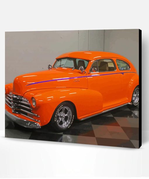 Orange 48 Chevy Fleetline Paint By Numbers