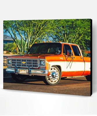 Orange Square Body Chevy Paint By Number