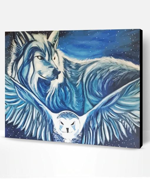 Owl And Wolf Art Paint By Number