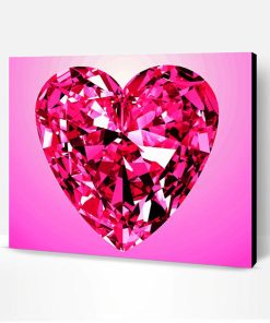 Pink Diamond Heart Paint By Number