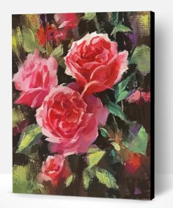 Pink Roses Contemporary Floral Paint By Number