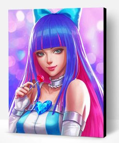 Pink And Blue Hair Girl Paint By Numbers