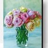 Pink And White Roses In Glass Paint By Number