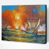 Pirate Ships In Battle Fighting Paint By Number
