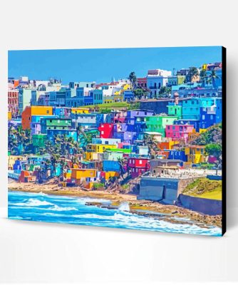 Puerto Rico Colorful Buildings Paint By Numbers