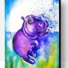 Purple Baby Hippo Paint By Number