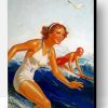 Retro Girl Surfing Paint By Number