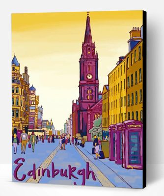 Royal Mile Edinburgh Scotland Poster Paint By Numbers