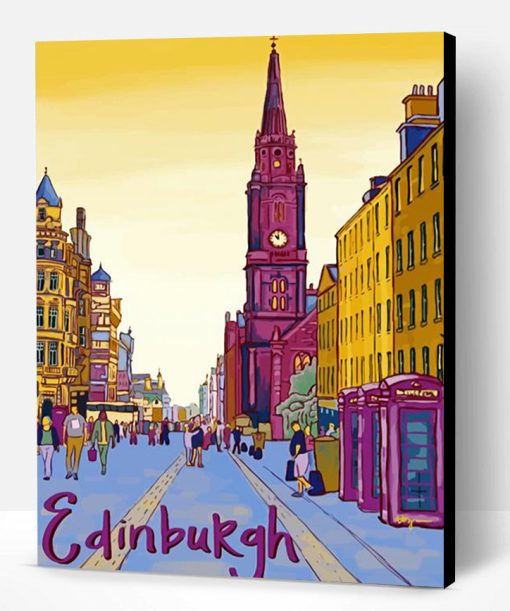 Royal Mile Edinburgh Scotland Poster Paint By Numbers