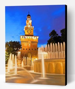 Sforzesco Castle Fountain Paint By Number