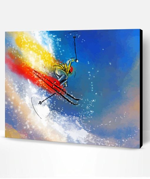 Ski Jump Art Illustration Paint By Number