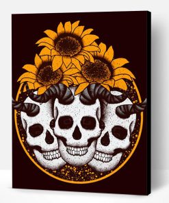 Skull Sunflower Art Paint By Number